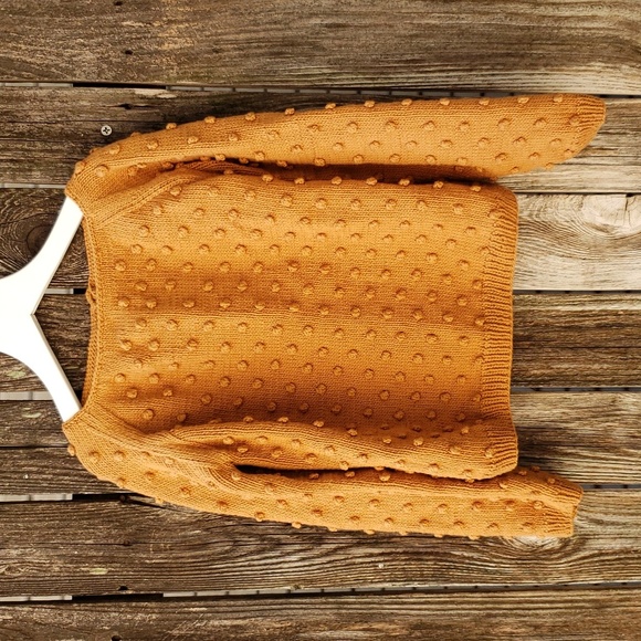 Misha and Puff Summer Popcorn Sweater in Pima Cotton, color "Caramel", size 8-9Y - Picture 3 of 11